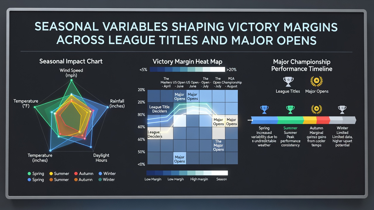 Sports data charts displaying seasonal victory margin trends across multiple competitions